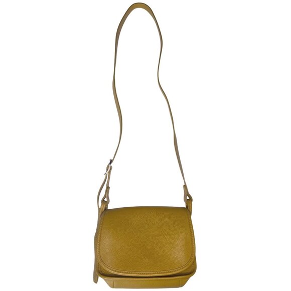 Longchamp Le Foulonné Mimosa Yellow Leather Crossbody Bag Adjustable Strap - Picture 5 of 16